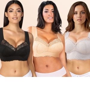 New set of 3 XL Ultimate Lift Seamless Lace Cut-Out Bra